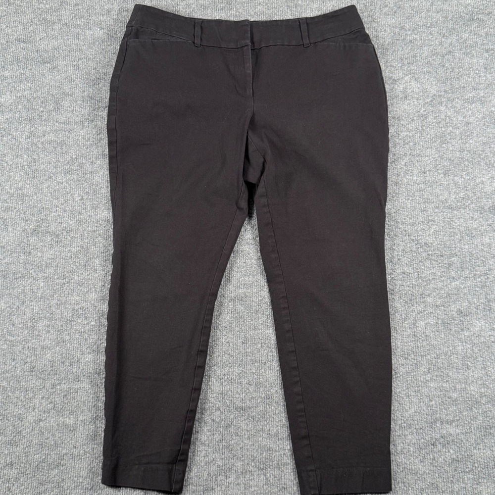 LOFT 8 Curvy Skinny Ankle Pants Black Straight Leg Cropped Minimalist‎ Workwear